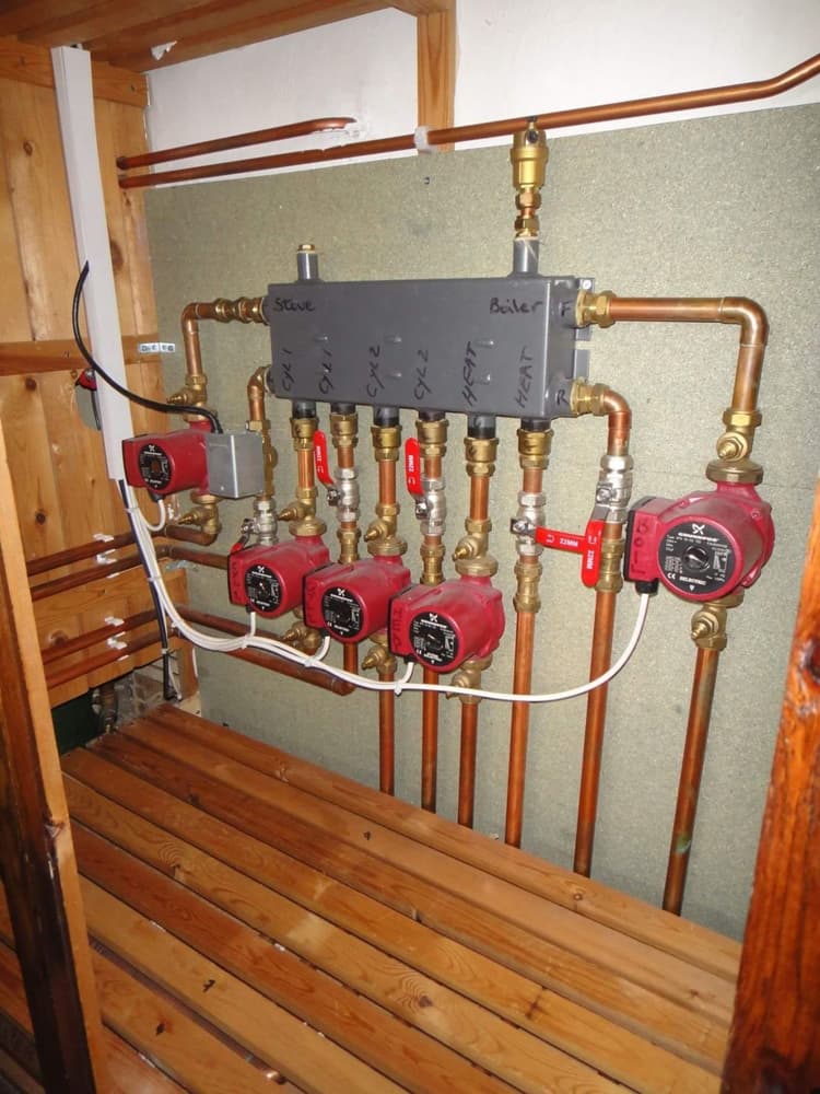 Heating engineer at work